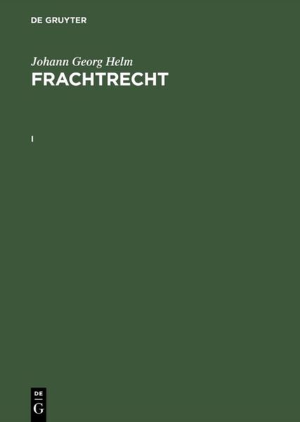 Produktbild: Frachtrecht. I