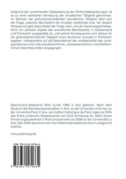 Produktbild: Die anwaltliche Verschwiegenheitspflicht in Deutschland und Frankreich