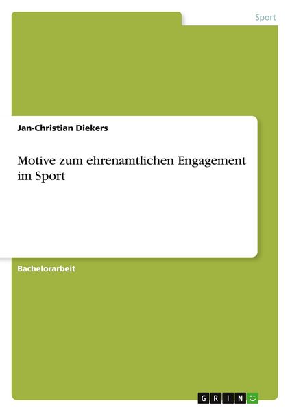 Produktbild: Motive zum ehrenamtlichen Engagement im Sport