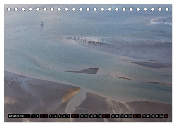 Produktbild: Das Wattenmeer von oben (Tischkalender 2026 DIN A5 quer), CALVENDO Monatskalender