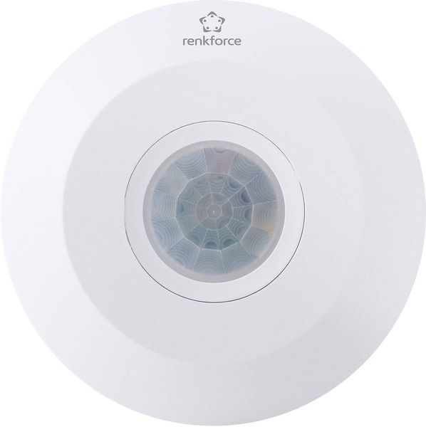 Produktbild: Renkforce 1488533 Decke PIR-Bewegungsmelder 360&deg; Relais Wei&szlig; IP20