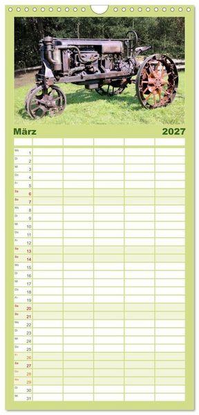 Produktbild: Familienplaner 2027 - Rostige alte Traktoren mit 5 Spalten (Wandkalender, 21 x 45 cm) CALVENDO