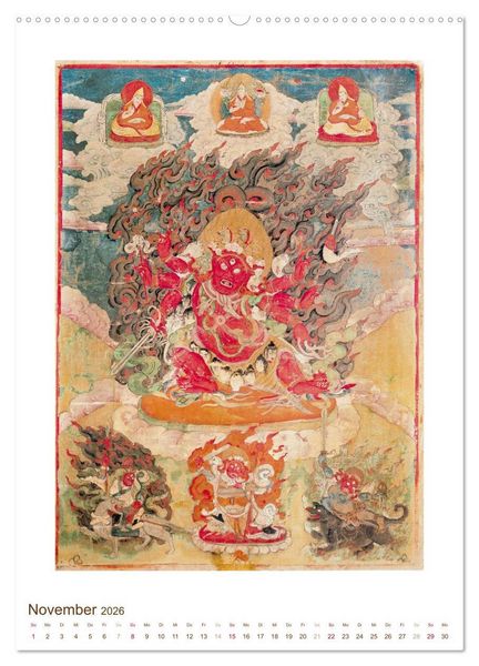 Produktbild: Mit Buddha durchs Jahr: historische Zeichnungen (Wandkalender 2026 DIN A2 hoch), CALVENDO Monatskalender