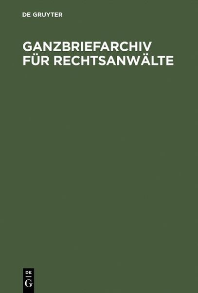 Produktbild: Ganzbriefarchiv f&uuml;r Rechtsanw&auml;lte