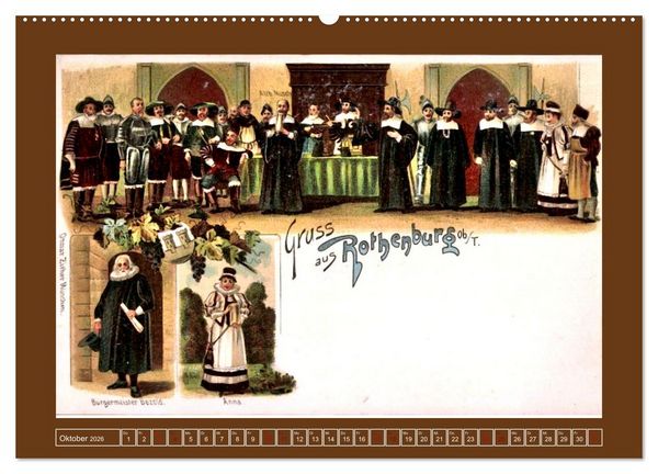 Produktbild: Gru&szlig; aus Rothenburg ob der Tauber (Wandkalender 2026 DIN A2 quer), CALVENDO Monatskalender