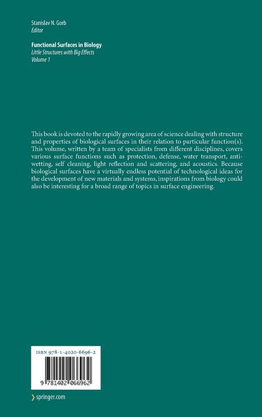 Produktbild: Functional Surfaces in Biology