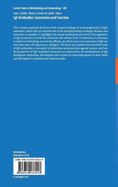 Produktbild: IgE Antibodies: Generation and Function