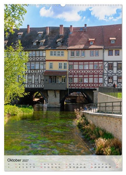 Produktbild: Ein Blick auf Erfurt in Farbe (hochwertiger Premium Wandkalender 2027 DIN A2 hoch), Kunstdruck in Hochglanz