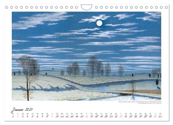 Produktbild: Im Mondschein. Malerische stille Nacht - Kunstkalender (Wandkalender 2027 DIN A4 quer), CALVENDO Monatskalender