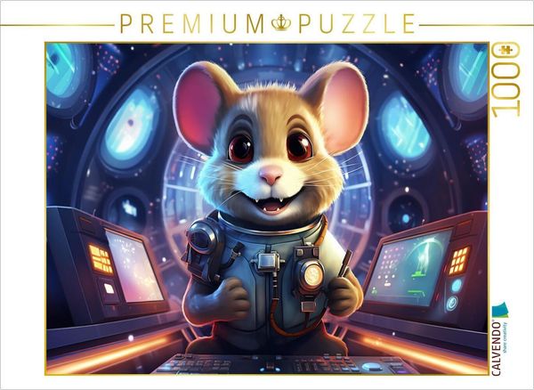 Produktbild: CALVENDO Puzzle Bernhard - Die Raumfahrer Maus auf einer abenteuerlichen Reise im All | 1000 Teile Lege-Gr&ouml;&szlig;e 64x48cm Foto-Puzzle f&uuml;r gl&uuml;ckliche Stunden