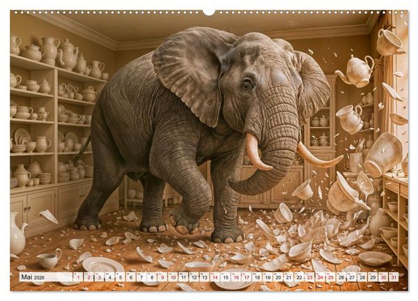Produktbild: Tierische Redewendungen - Ein Kalender voller Spr&uuml;che und Sprachbilder (Wandkalender 2026 DIN A2 quer), CALVENDO Monatskalender