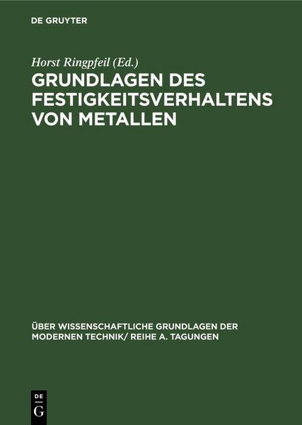 Produktbild: Grundlagen des Festigkeitsverhaltens von Metallen