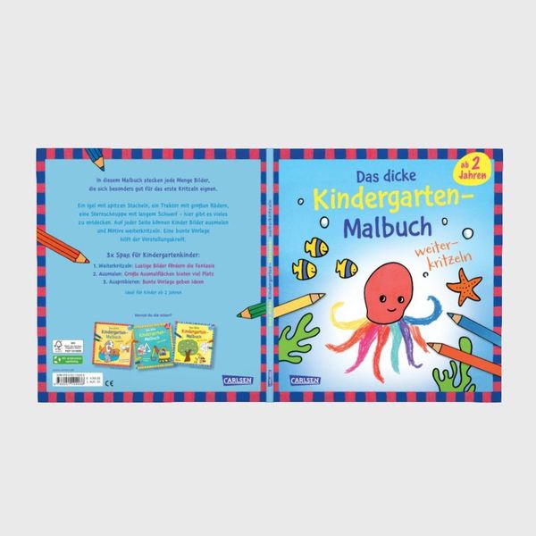 Produktbild: Ausmalbilder f&uuml;r Kita-Kinder: Das dicke Kindergarten-Malbuch: Weiterkritzeln