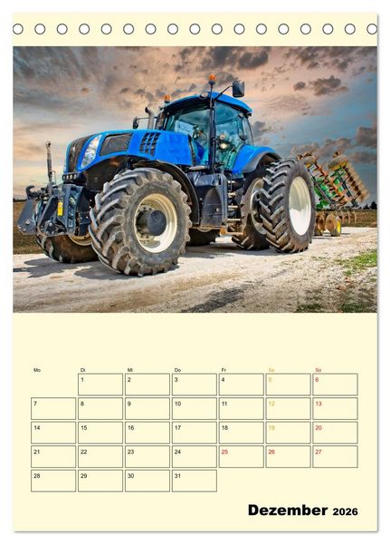 Produktbild: Traktor Giganten (Tischkalender 2026 DIN A5 hoch), CALVENDO Monatskalender