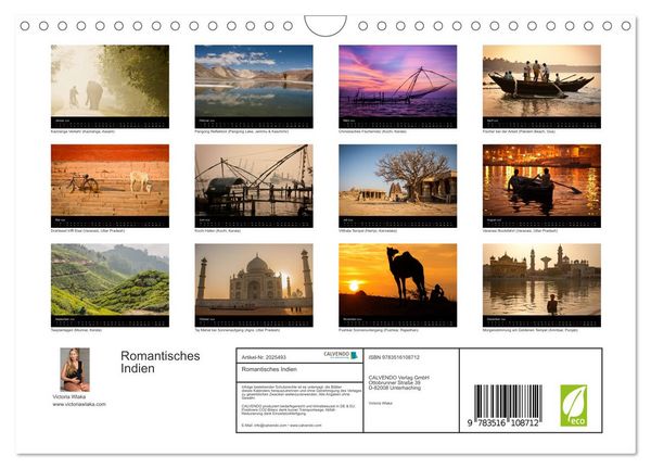 Produktbild: Romantisches Indien (Wandkalender 2026 DIN A4 quer), CALVENDO Monatskalender