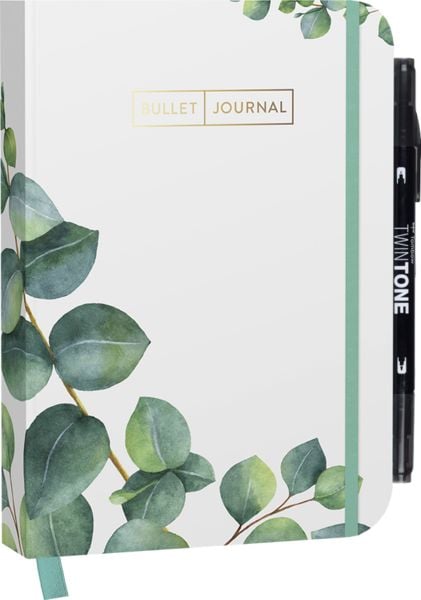 Produktbild: Bullet Journal "Leaves" 05 mit original Tombow TwinTone Dual-Tip Marker black