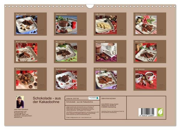 Produktbild: Schokolade - aus der Kakaobohne (Wandkalender 2026 DIN A3 quer), CALVENDO Monatskalender