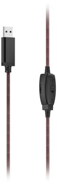 Produktbild: Hama PC-Office-Headset \"HS-USB400 V2\", Stereo, Schwarz On Ear Headset Schwarz, Rot