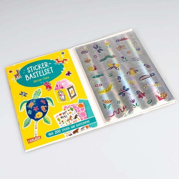 Produktbild: Bastelset f&uuml;r Kinder: Sticker-Bastelset: Glitzer-Tiere