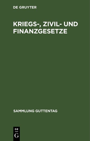 Produktbild: Kriegs-, Zivil- und Finanzgesetze