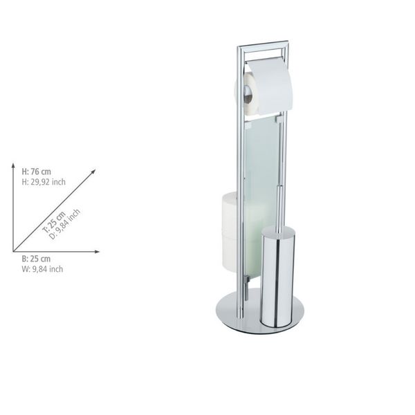 Produktbild: Edelstahl Stand WC Garnitur Mod. Sulmona, WC-B&uuml;rste mit Silikon-B&uuml;rstenkopf