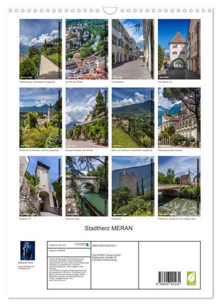 Produktbild: Stadtherz MERAN (Wandkalender 2026 DIN A3 hoch), CALVENDO Monatskalender