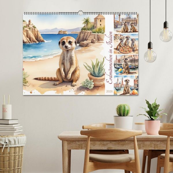 Produktbild: Erdm&auml;nnchen in Italien (Wandkalender 2026 DIN A2 quer), CALVENDO Monatskalender