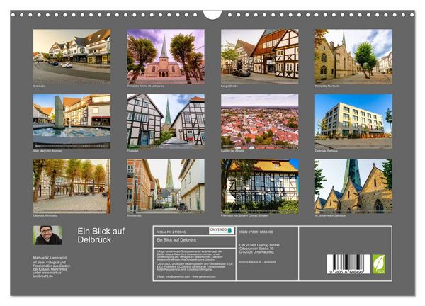 Produktbild: Ein Blick auf Delbr&uuml;ck (Wandkalender 2026 DIN A3 quer), CALVENDO Monatskalender