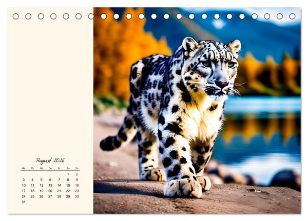 Produktbild: Im Reich der Schneeleoparden (Tischkalender 2026 DIN A5 quer), CALVENDO Monatskalender