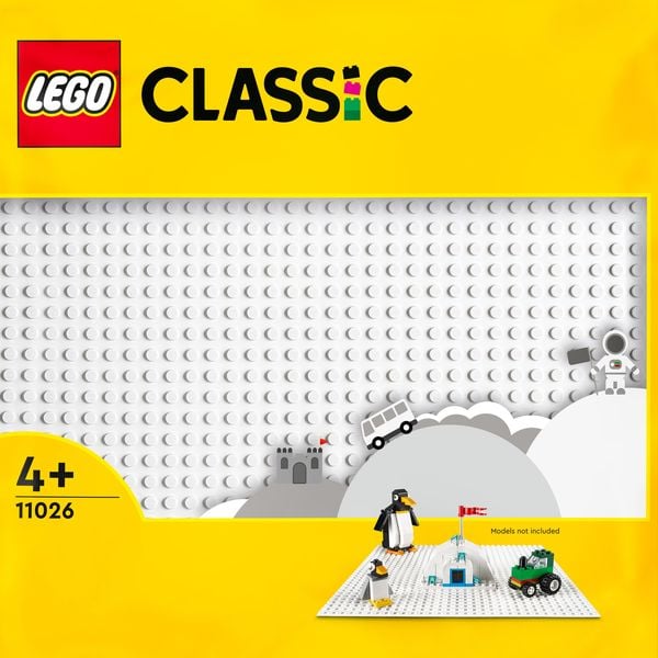 LEGO Classic 11026 Weiße Bauplatte, Grundplatte für LEGO Sets, 32x32