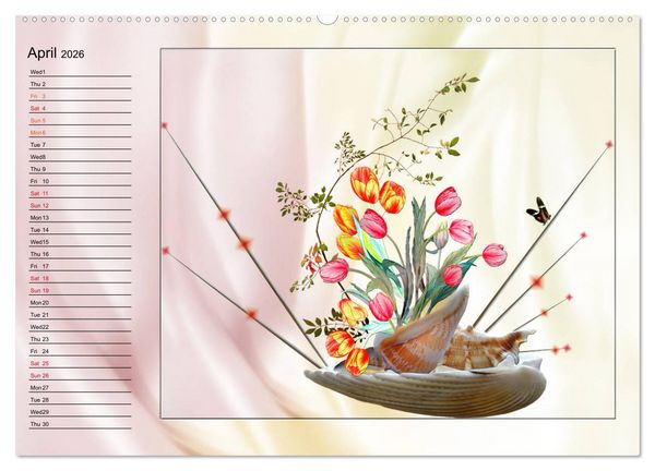 Produktbild: Enchanting Ikebana (High Quality Premium Wall Calendar 2026 DIN A2 landscape),CALVENDO 12 Month Wall Calendar