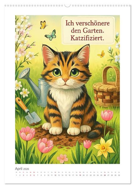 Produktbild: Alles nach Plan. Meinem. - F&uuml;r Menschen mit Katze. Oder f&uuml;r Menschen von Katze. (hochwertiger Premium Wandkalender 2026 DIN A2 hoch), Kunstdruck in Hochglanz
