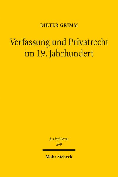 Produktbild: Verfassung und Privatrecht im 19. Jahrhundert