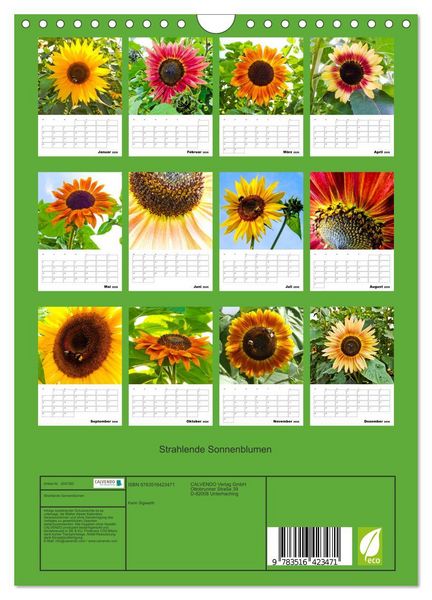 Produktbild: Strahlende Sonnenblumen (Wandkalender 2026 DIN A4 hoch), CALVENDO Monatskalender