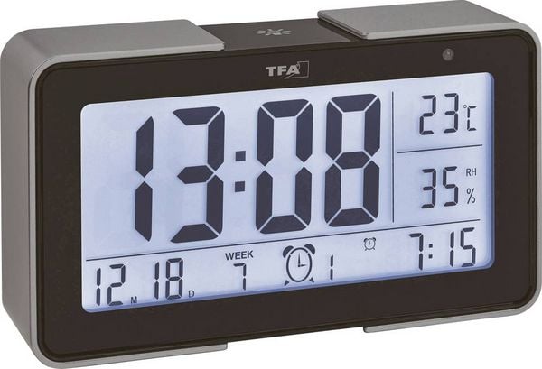 Produktbild: TFA Dostmann 60.2540.01 Funk Wecker Schwarz, Silber Alarmzeiten 3