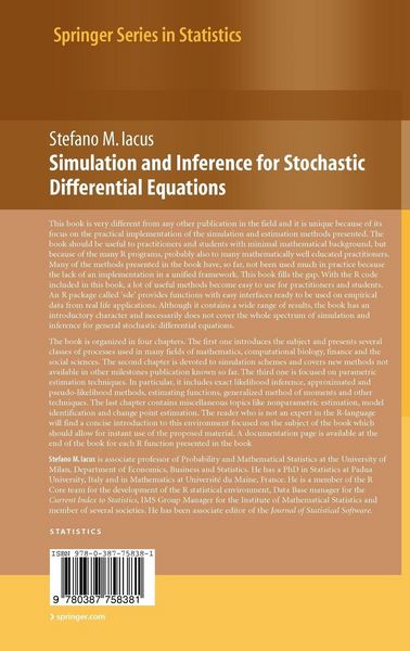 Produktbild: Simulation and Inference for Stochastic Differential Equations