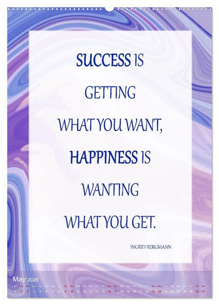 Produktbild: Inspiring sayings (Wall Calendar 2026 DIN A2 portrait), CALVENDO 12 Month Wall Calendar