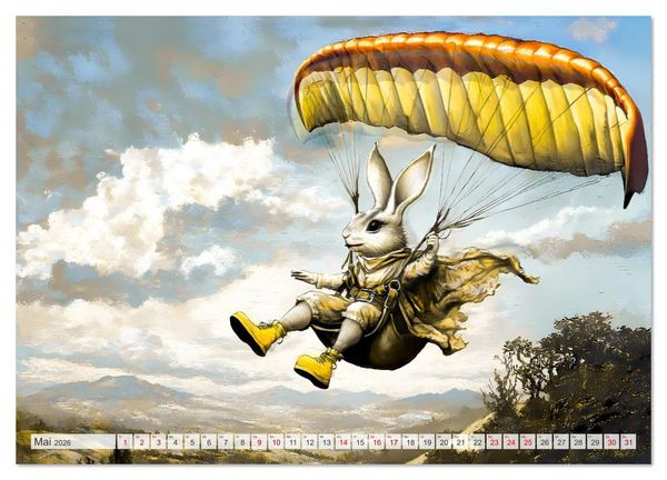 Produktbild: Im siebten Himmel der Hasen (hochwertiger Premium Wandkalender 2026 DIN A2 quer), Kunstdruck in Hochglanz