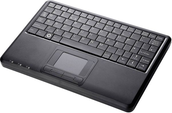 Perixx PERIBOARD-510-PLUS USB Tastatur Deutsch, QWERTZ Schwarz Integriertes Touchpad