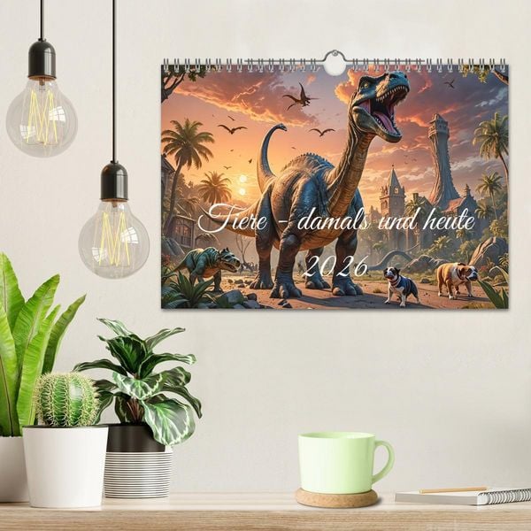 Produktbild: Tiere - damals und heute (Wandkalender 2026 DIN A4 quer), CALVENDO Monatskalender