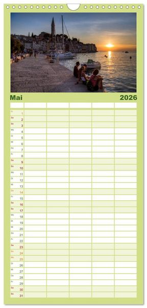 Produktbild: Familienplaner 2026 - Istrien, der Flair des S&uuml;dens mit 5 Spalten (Wandkalender, 21 x 45 cm) CALVENDO