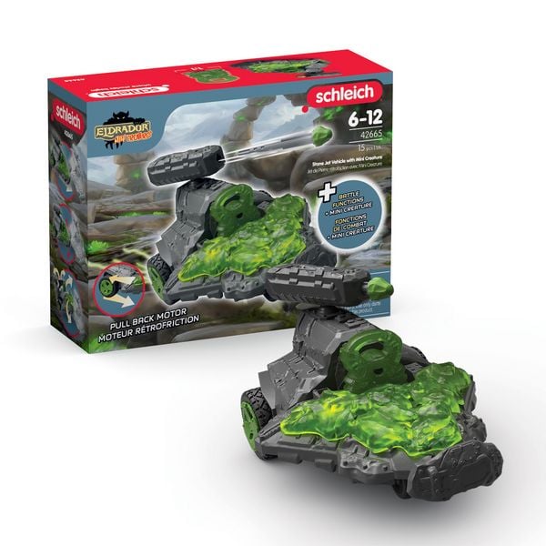schleich 42665 - Eldrador Creatures, Stein Düsenjet Fahrzeug mit Mini Creature