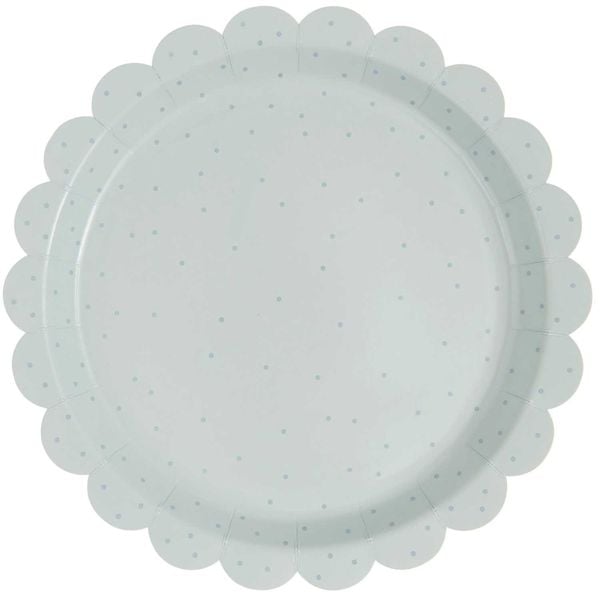 Produktbild: Pappteller Punkte, Mint,, 8 Stk, 23 cm, 350 g/m&sup2;
