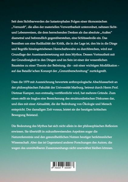 Produktbild: Die Bedeutung des Mythos f&uuml;r eine neue Wissenschaft vom Menschen