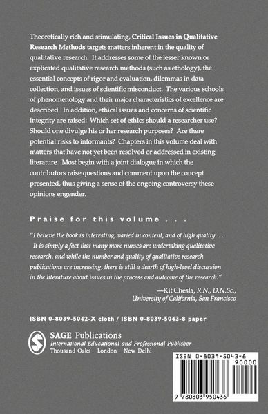 Produktbild: Critical Issues in Qualitative Research Methods
