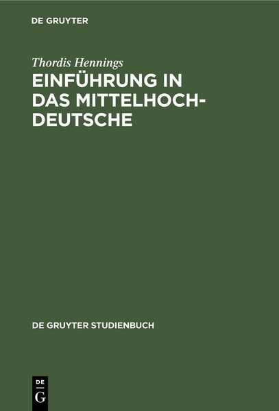 Produktbild: Einf&uuml;hrung in das Mittelhochdeutsche