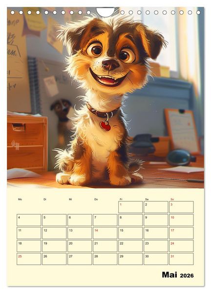 Produktbild: Entz&uuml;ckende Hunde. Liebliche Cartoons zum Schmunzeln (Wandkalender 2026 DIN A4 hoch), CALVENDO Monatskalender