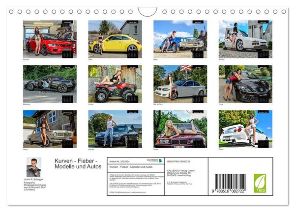 Produktbild: Kurven - Fieber - Modelle und Autos (Wandkalender 2026 DIN A4 quer), CALVENDO Monatskalender