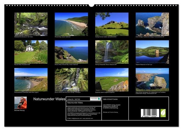 Produktbild: Naturwunder Wales (hochwertiger Premium Wandkalender 2026 DIN A2 quer), Kunstdruck in Hochglanz