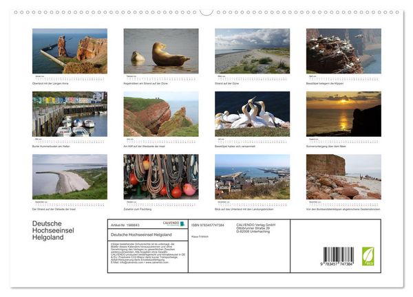 Produktbild: Deutsche Hochseeinsel Helgoland (hochwertiger Premium Wandkalender 2026 DIN A2 quer), Kunstdruck in Hochglanz